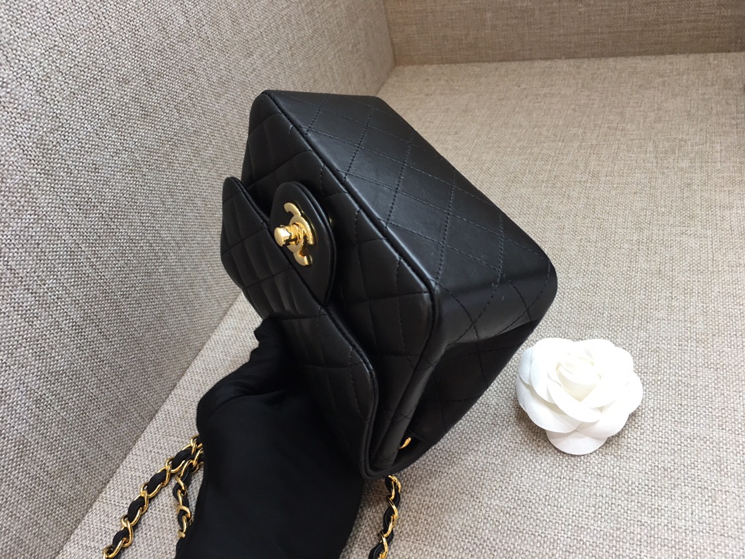 Mini Classic Flap Lambskin Bag A01115 Black/Gold